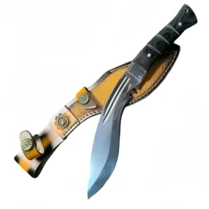 Einteiliges 9Cr18MoV Kukri Messer mit Lederscheide