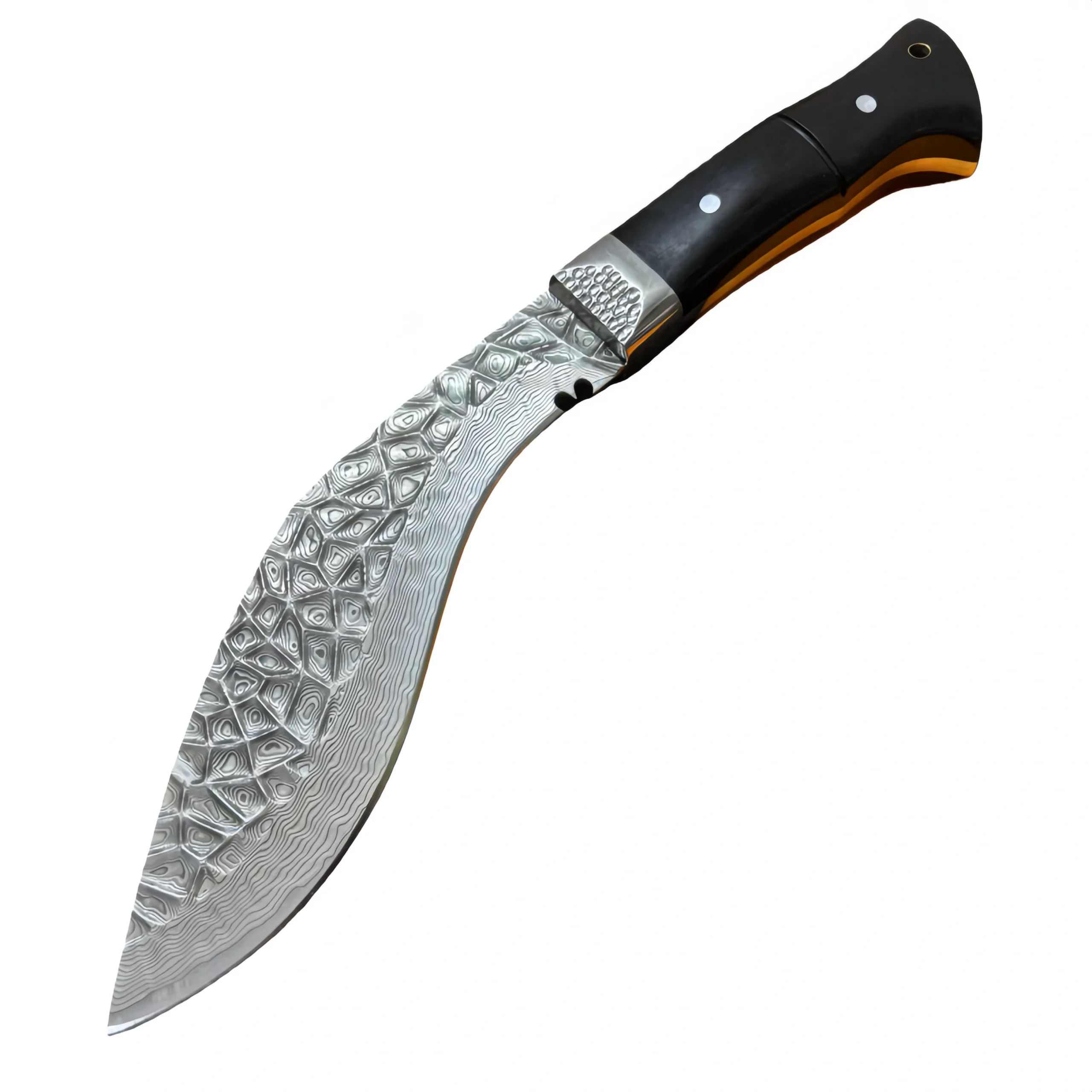 Damast Dog Leg Kukri Messer im Nepal-Stil Damast Dog Leg Kukri Messer im Nepal-Stil